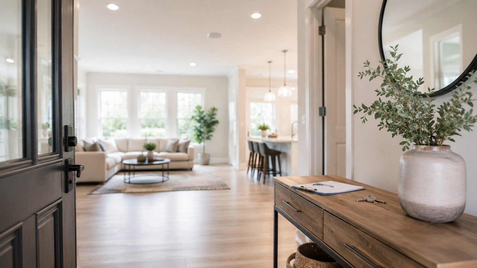 Property management discussion at a modern townhouse